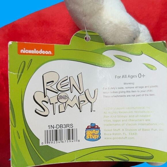 NWT Nickelodeon Ren & Stimpy “Stimpy” Plush Sruffed Toy 13” - Picture 3 of 4